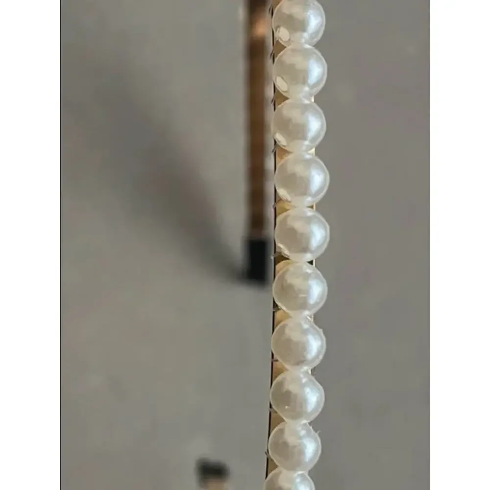 High Quality Bridal Pearl Headband – Gold Tone Faux Pearl Hair Accessory